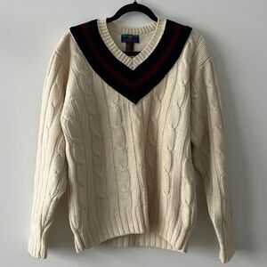Classic Cream Cable Knit Sweater